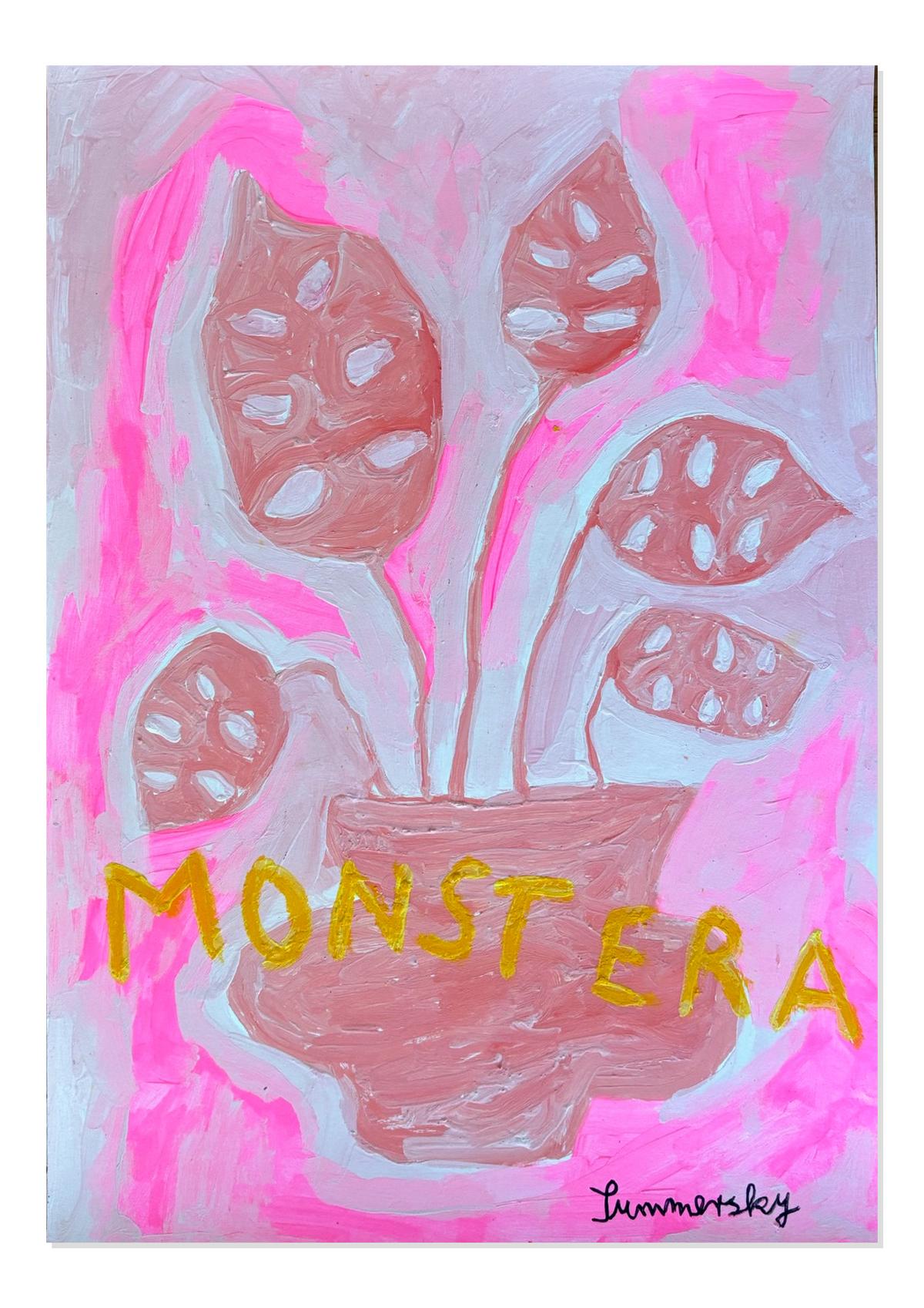 Monstera in Pink